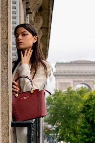 Leren Handtas Cavoli  - Rood