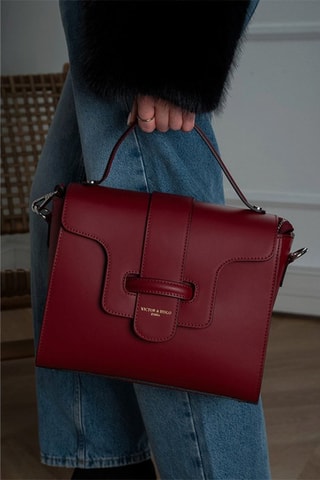 Leren Schoudertas Ariel   - Rood