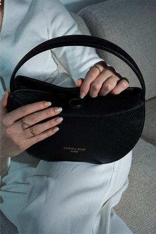 Leren Handtas Mini Alexa   - Zwart