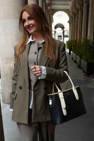 Leren Shopper Tuileries - Wit en zwart