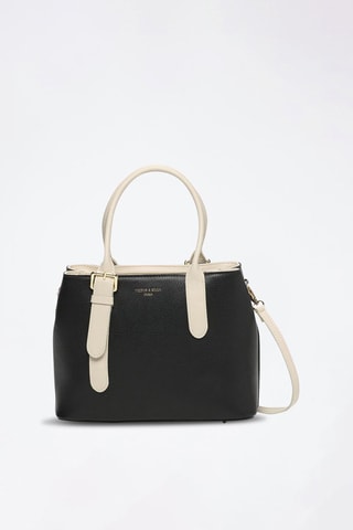 Leren Shopper Tuileries - Wit en zwart