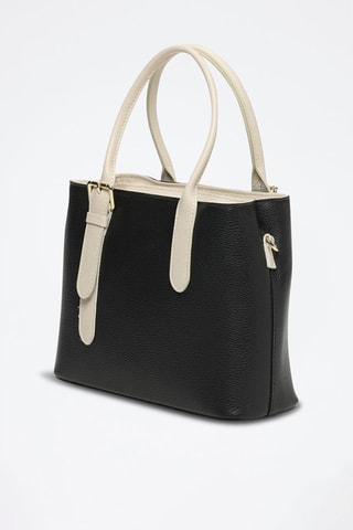 Leren Shopper Tuileries - Wit en zwart