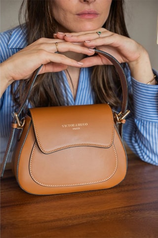 Leren Handtas Laura   - Bruin