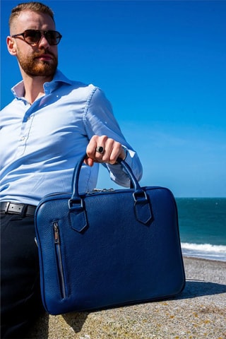 Leren Schoudertas Elio - Marineblauw - Blauw