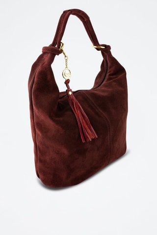 Nubuck Trendy Handtas Naia  - Bordeauxrood