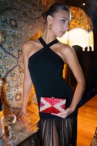 Schoudertas Crysta - Bordeauxrood