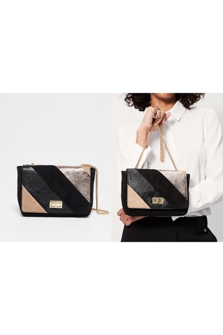 Leren Schoudertas Julie  - Zwart