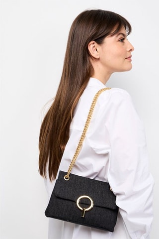 Schoudertas Sarya Denim   - Zwart