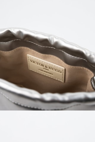 Leren Buideltas Elva  - Zilverkleurig