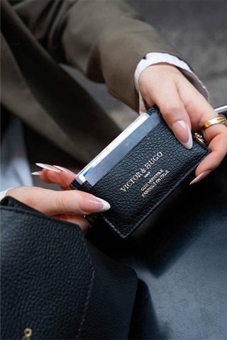 Leren Pasjeshouder Ania   - Zwart