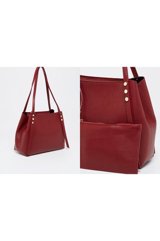 Leren Handtas Yda  - Rood