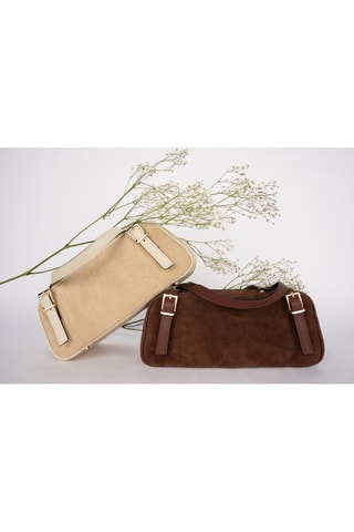 Leren Trendy Handtas Nyxa - Lichtbeige