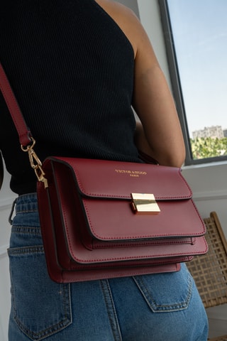 Leren Schoudertas Chanon - Bordeauxrood