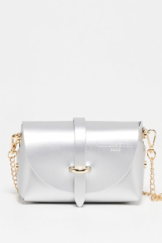 Leren Schoudertas Zephyr   - Zilverkleurig