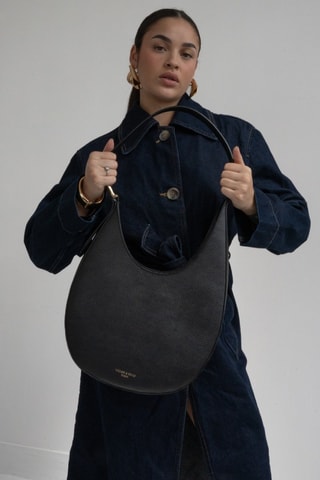 Leren Schouderhandtas AAiko   - Zwart