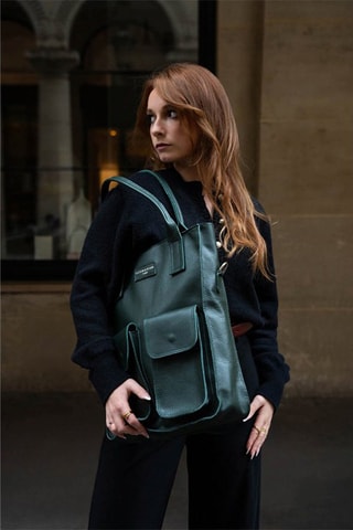 Leren Handtas Noa   - Groen