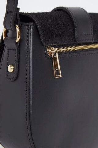 Leren Schoudertas Slelva   - Zwart