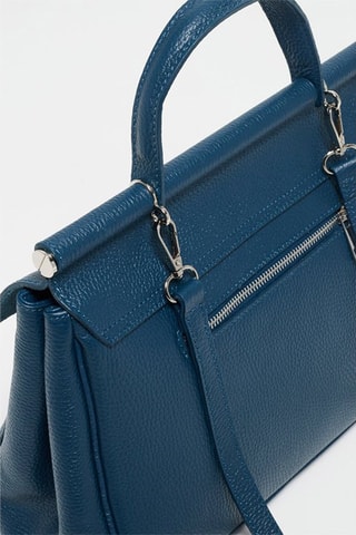 Leren Handtas Matti   - Blauw