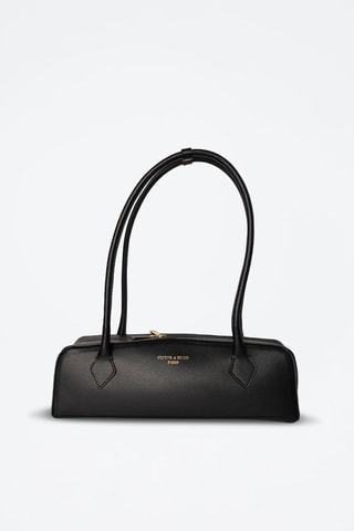 Leren Schouderhandtas Zhora   - Zwart