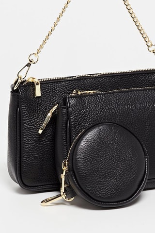 Leren Schoudertas Hine  - Zwart