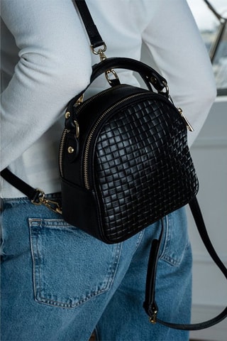 Leren Rugtas Ketlin   - Zwart