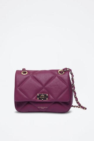 Doorgestikte Leren Schoudertas Giulia - Paars