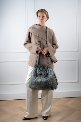 Leren Shopper Lunor - Grijs