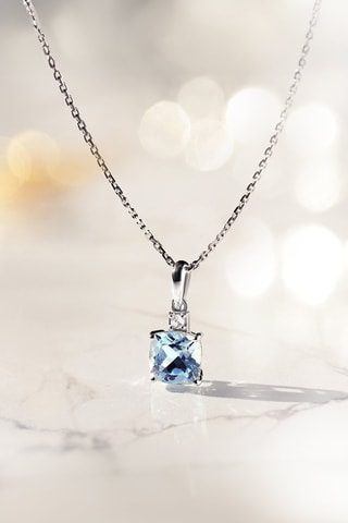 Pendente Tonga Ouro branco, diamante e topázio