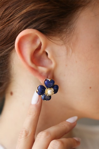 Pendientes - Perlas cultivadas y zafiros