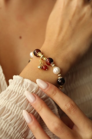 Pulsera - Ágatas y perlas cultivadas