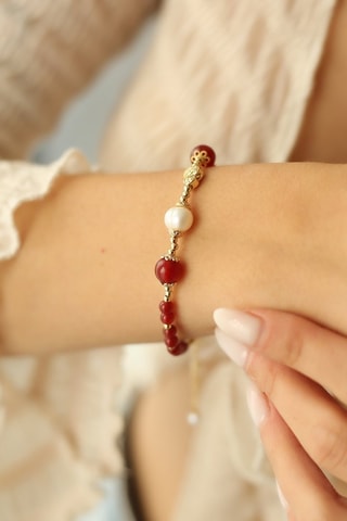 Pulsera - Coral y perlas cultivadas