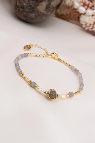 Pulsera - Labradoritas y perlas cultivadas