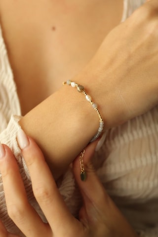 Pulsera - Labradoritas y perlas cultivadas