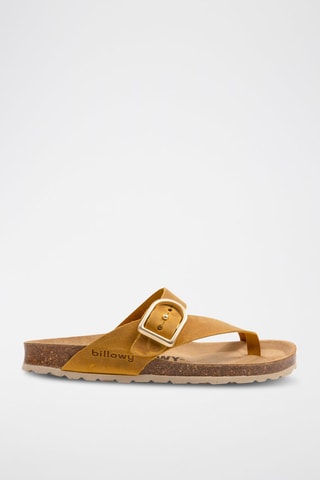 Sandales en nubuck - Moutarde