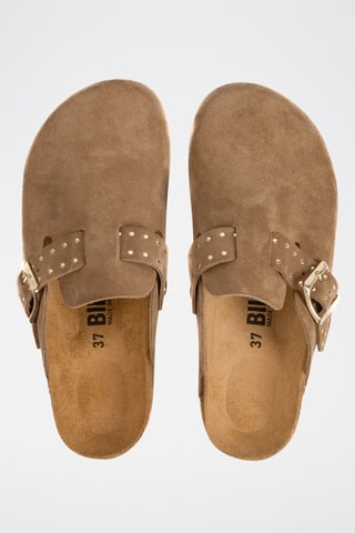 Sabots plateformes en cuir - Marron clair