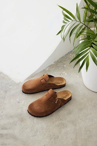 Sabots en nubuck Rosso - Camel
