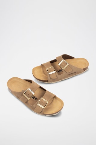 Mules en nubuck - Marron clair