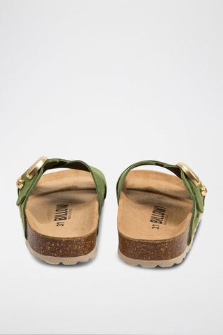 Mules en nubuck - Vert foncé