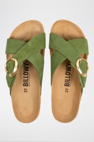 Mules en nubuck - Vert foncé