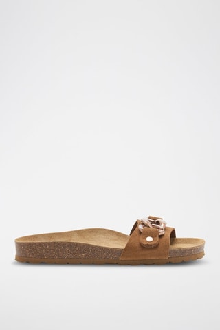 Mules en nubuck Rosso - Camel