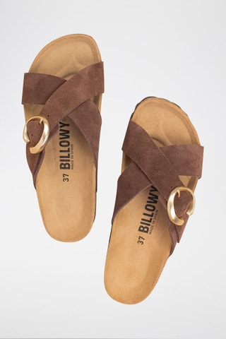 Mules en nubuck - Marron foncé