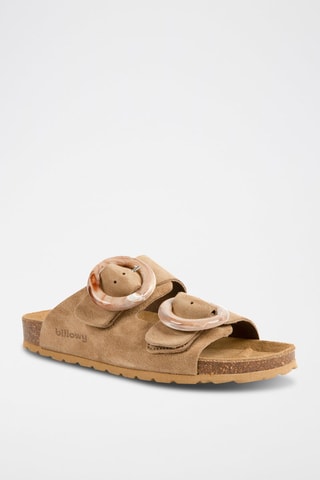 Mules en nubuck - Marron