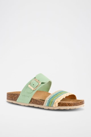 Mules en cuir - Turquoise