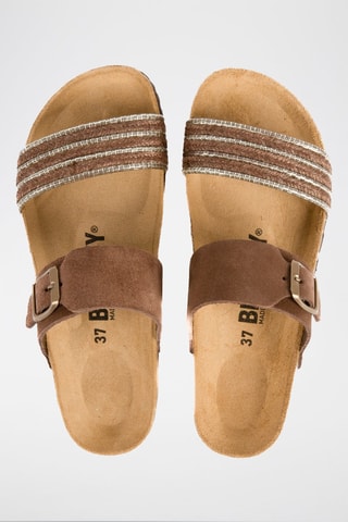 Mules en nubuck - Marron