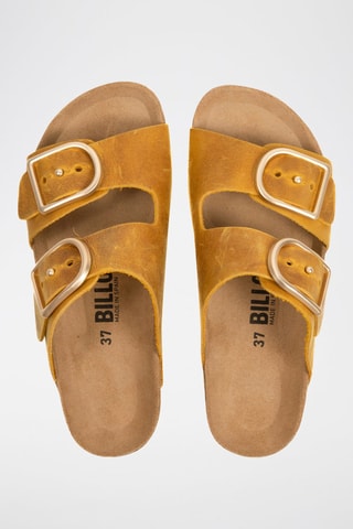 Sandales plateformes en nubuck - Moutarde