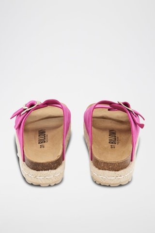 Mules plateformes en nubuck - Fuchsia