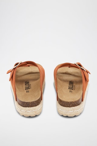 Mules plateformes en nubuck - Orange
