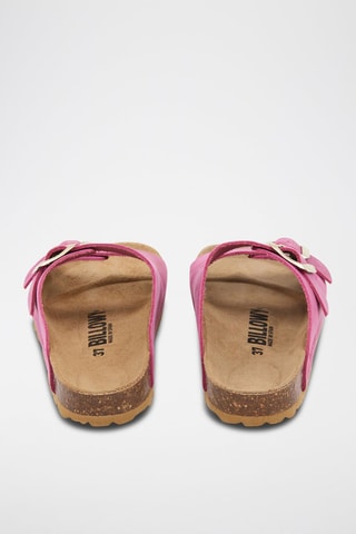 Mules en cuir - Fuchsia