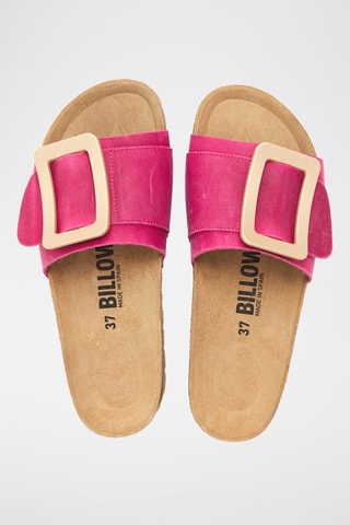 Muiltjes van nubuck - Fuchsia