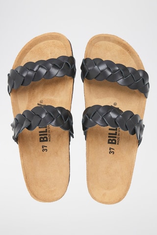 Mules en cuir - Noir 